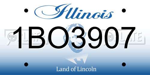 1BO3907 Illinois License Plate