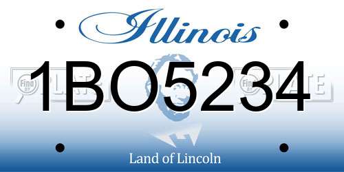 1BO5234 Illinois License Plate