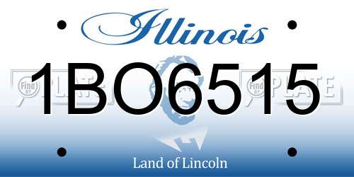 1BO6515 Illinois License Plate