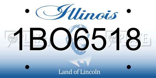 1BO6518 Illinois License Plate