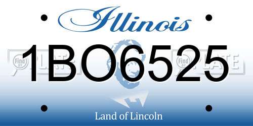 1BO6525 Illinois License Plate
