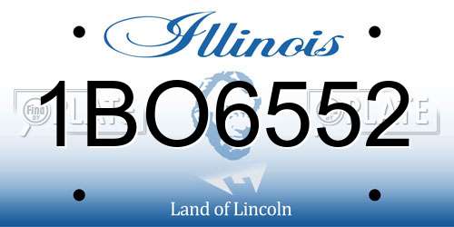 1BO6552 Illinois License Plate
