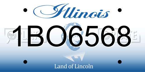 1BO6568 Illinois License Plate
