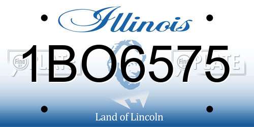 1BO6575 Illinois License Plate