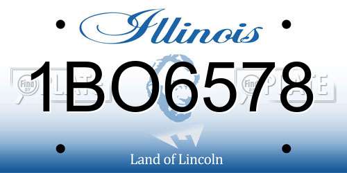 1BO6578 Illinois License Plate