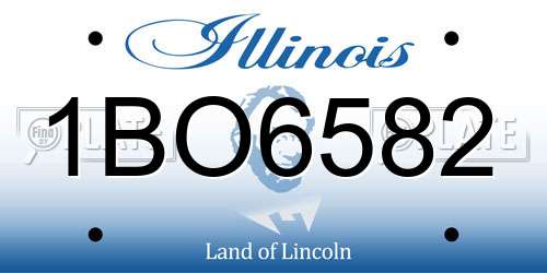 1BO6582 Illinois License Plate