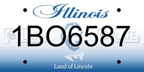 1BO6587 Illinois License Plate