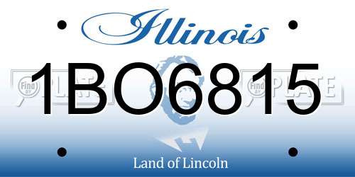 1BO6815 Illinois License Plate
