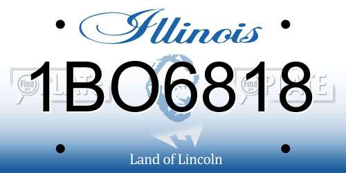 1BO6818 Illinois License Plate