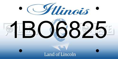 1BO6825 Illinois License Plate