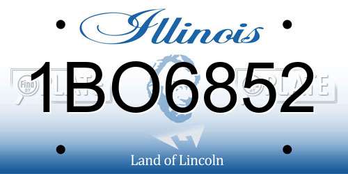 1BO6852 Illinois License Plate
