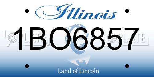 1BO6857 Illinois License Plate