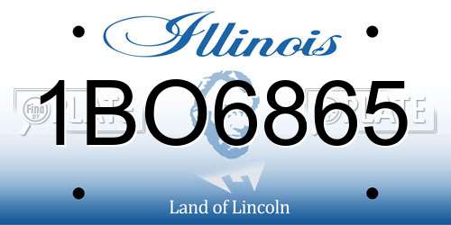 1BO6865 Illinois License Plate