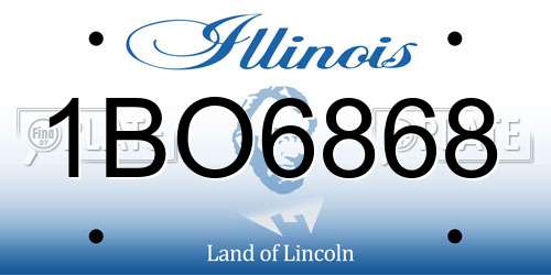 1BO6868 Illinois License Plate