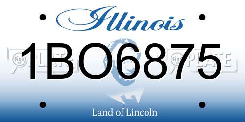 1BO6875 Illinois License Plate