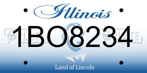 1BO8234 Illinois License Plate