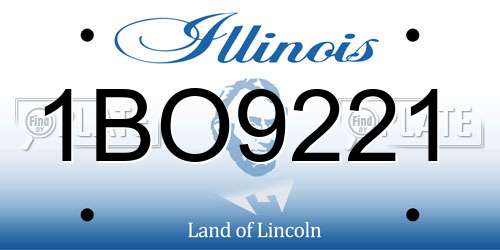 1BO9221 Illinois License Plate
