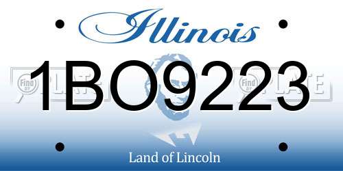 1BO9223 Illinois License Plate