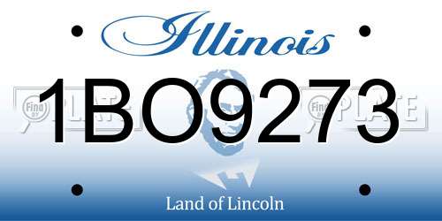 1BO9273 Illinois License Plate