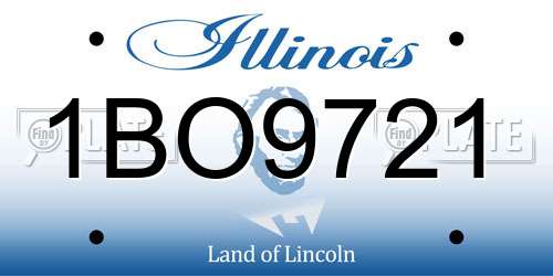 1BO9721 Illinois License Plate