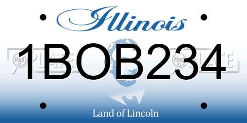 1BOB234 Illinois License Plate