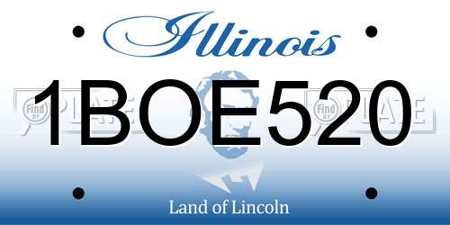 1BOE520 Illinois License Plate