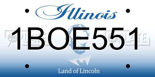 1BOE551 Illinois License Plate