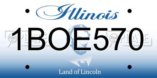 1BOE570 Illinois License Plate