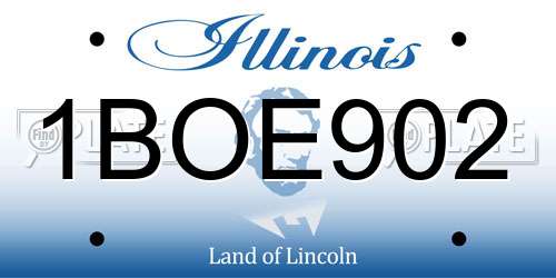 1BOE902 Illinois License Plate