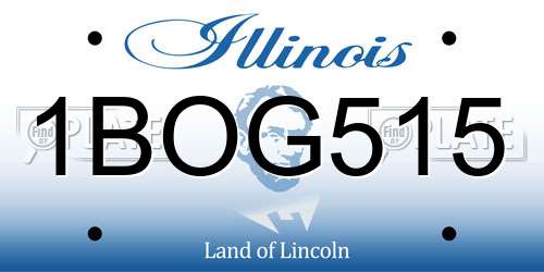 1BOG515 Illinois License Plate