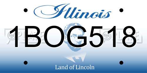 1BOG518 Illinois License Plate