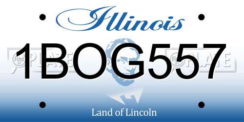 1BOG557 Illinois License Plate