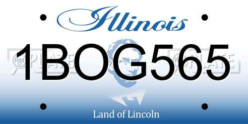 1BOG565 Illinois License Plate