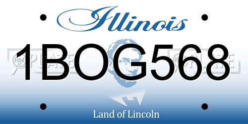 1BOG568 Illinois License Plate