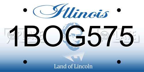 1BOG575 Illinois License Plate