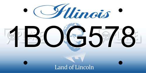 1BOG578 Illinois License Plate