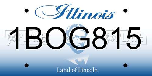 1BOG815 Illinois License Plate