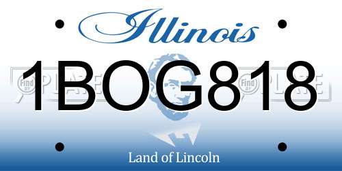 1BOG818 Illinois License Plate