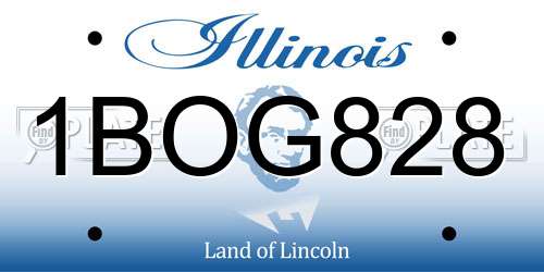 1BOG828 Illinois License Plate