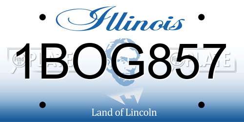 1BOG857 Illinois License Plate