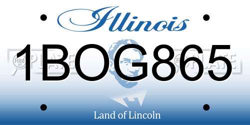 1BOG865 Illinois License Plate