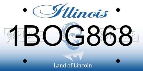 1BOG868 Illinois License Plate