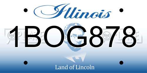 1BOG878 Illinois License Plate