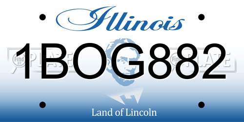 1BOG882 Illinois License Plate