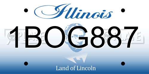 1BOG887 Illinois License Plate