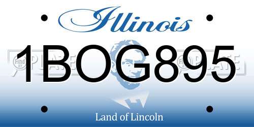 1BOG895 Illinois License Plate