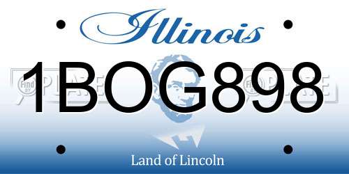1BOG898 Illinois License Plate