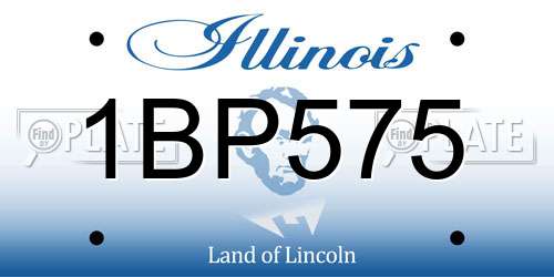 1BP575 Illinois License Plate