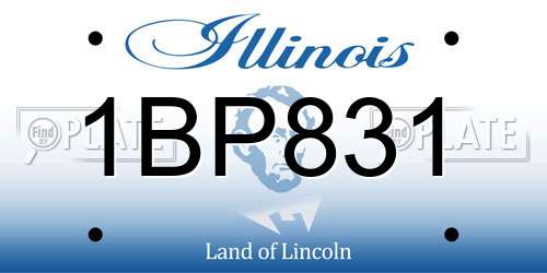 1BP831 Illinois License Plate