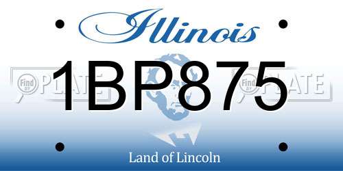 1BP875 Illinois License Plate